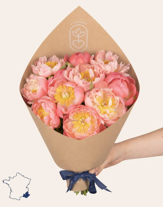 Botte de Pivoines corail